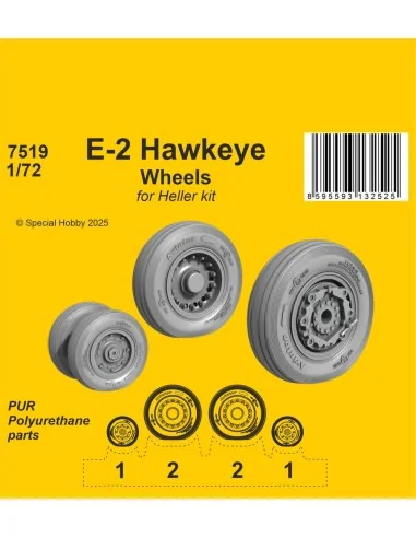 E-2 Hawkeye Wheels for Heller kit, 1/72 - CMK 129-7519