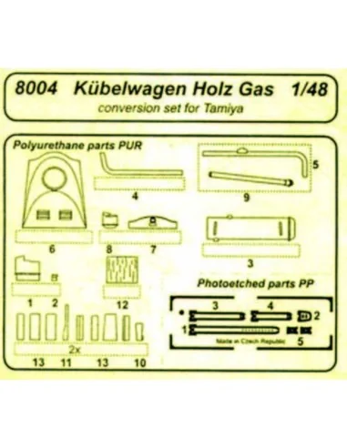 Kübelwagen Holzgas für Tamiya Bausatz, 1/48 - CMK 129-8004