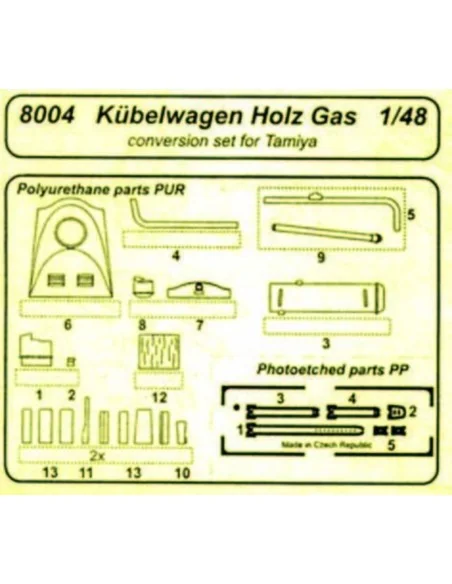 Kübelwagen Holzgas für Tamiya Bausatz, 1/48 - CMK 129-8004