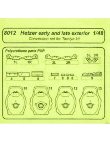 Hetzer early and late exterior für Tamiya Bausatz, 1/48 - CMK 129-8012