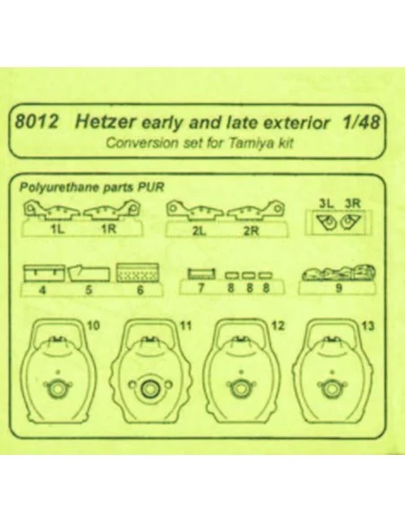 Hetzer early and late exterior für Tamiya Bausatz, 1/48 - CMK 129-8012