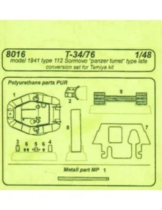 T-34/76 model 1941 112 Sormovo für Tamiya-Bausatz, 1/48 - CMK 129-8016