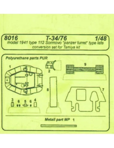 T-34/76 model 1941 112 Sormovo für Tamiya-Bausatz, 1/48 - CMK 129-8016