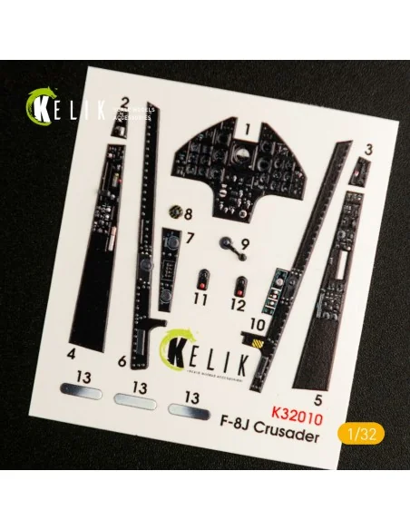 F-8J Crusader- Interior 3D Decal for Trumpeter kit, 1/32 - Kelik K3...