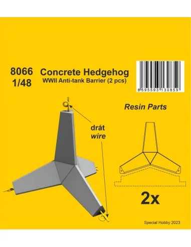 [NO_DESC] Concrete Hedgehog - WWII Anti-tank Barrier (2 pcs.), 1/48...