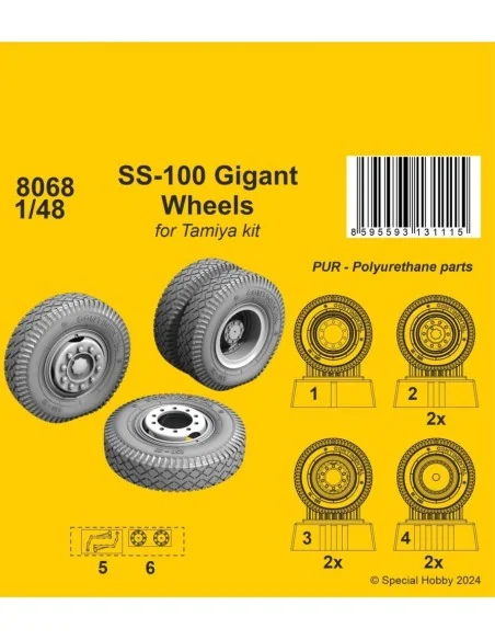 SS-100 Gigant Wheels 1/48 / for Tamiya kits, 1/48 - CMK 129-8068
