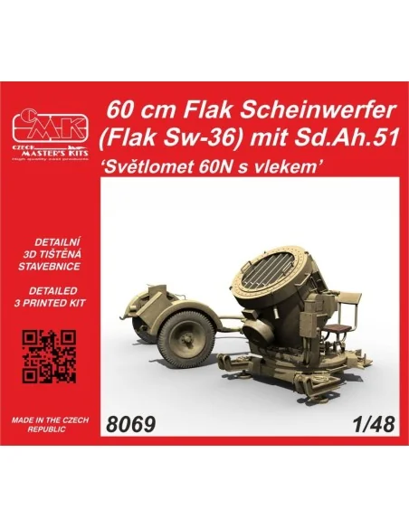 60 cm Flak Scheinwerfer (Flak Sw-36) mit Sd.Ah.51 / Sv?tlomet 60N s...