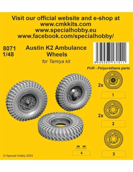 Austin K2 Ambulance 1/48 / for Tamiya kit, 1/48 - CMK 129-8071