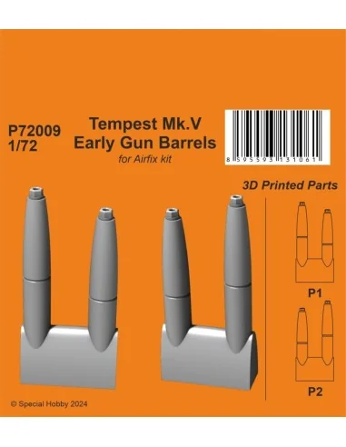 Tempest Mk.V Early Gun Barrels, 1/72 - CMK 129-P72009