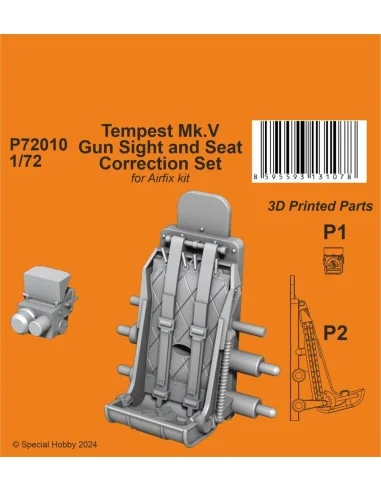 Tempest Mk.V Gun Sight and Seat Correction Set 1/72 for Airfix kit,...