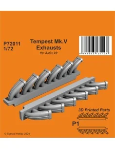 Tempest Mk.V Exhausts, 1/72 - CMK 129-P72011