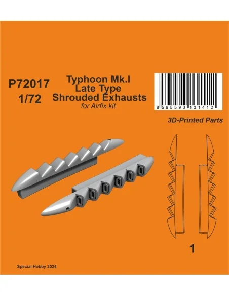 Typhoon Mk.I Late Type Shrouded Exhausts / for Airfix kit, 1/72 - C...