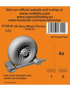 US Navy Wheel Chocks (4 pcs.), 1/72 - CMK 129-P72019