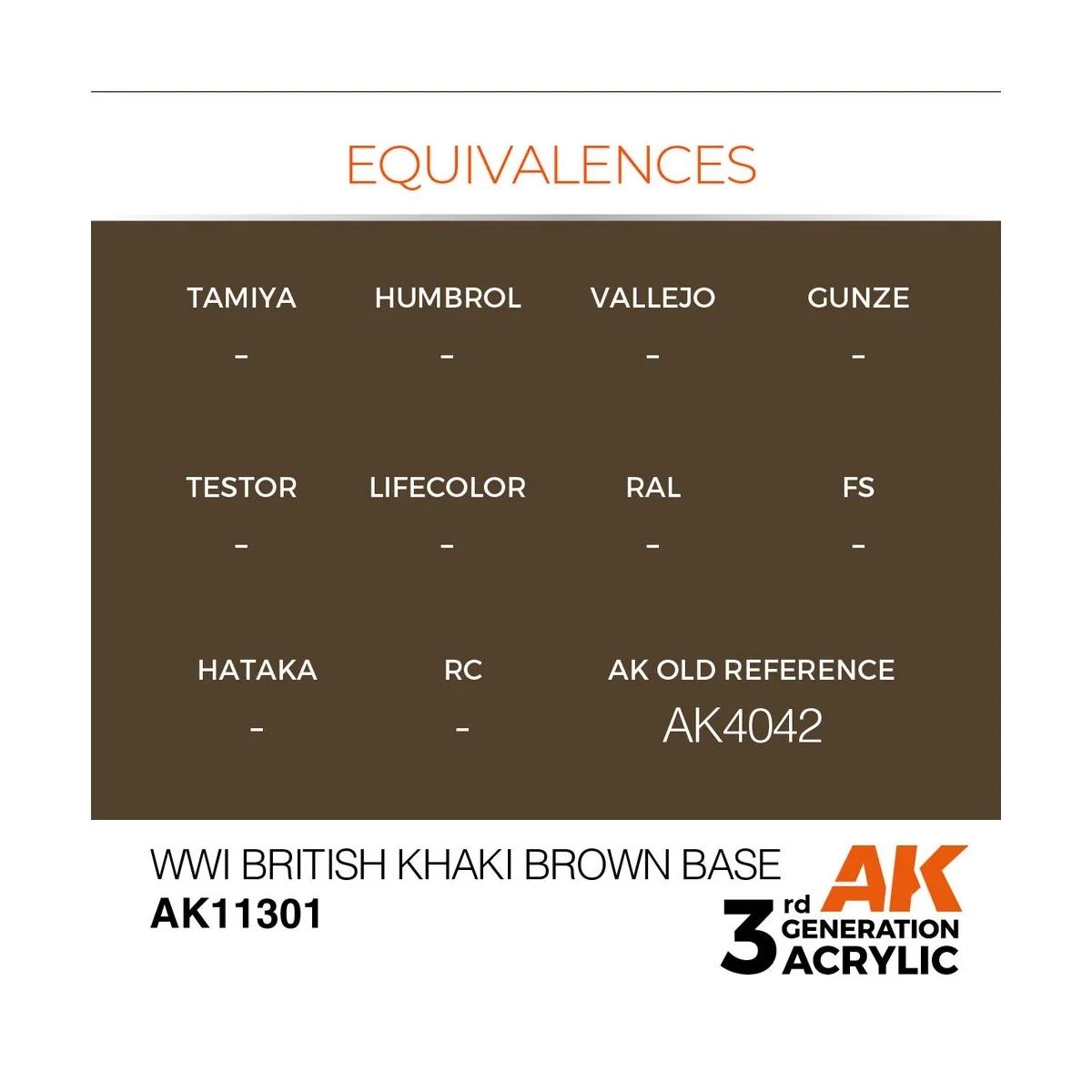 WWI British Khaki Brown Base - AK Interactive AK11301