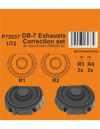 DB-7 Exhausts Correction set / for Azur/Frrom kit, 1/72 - CMK 129-P...
