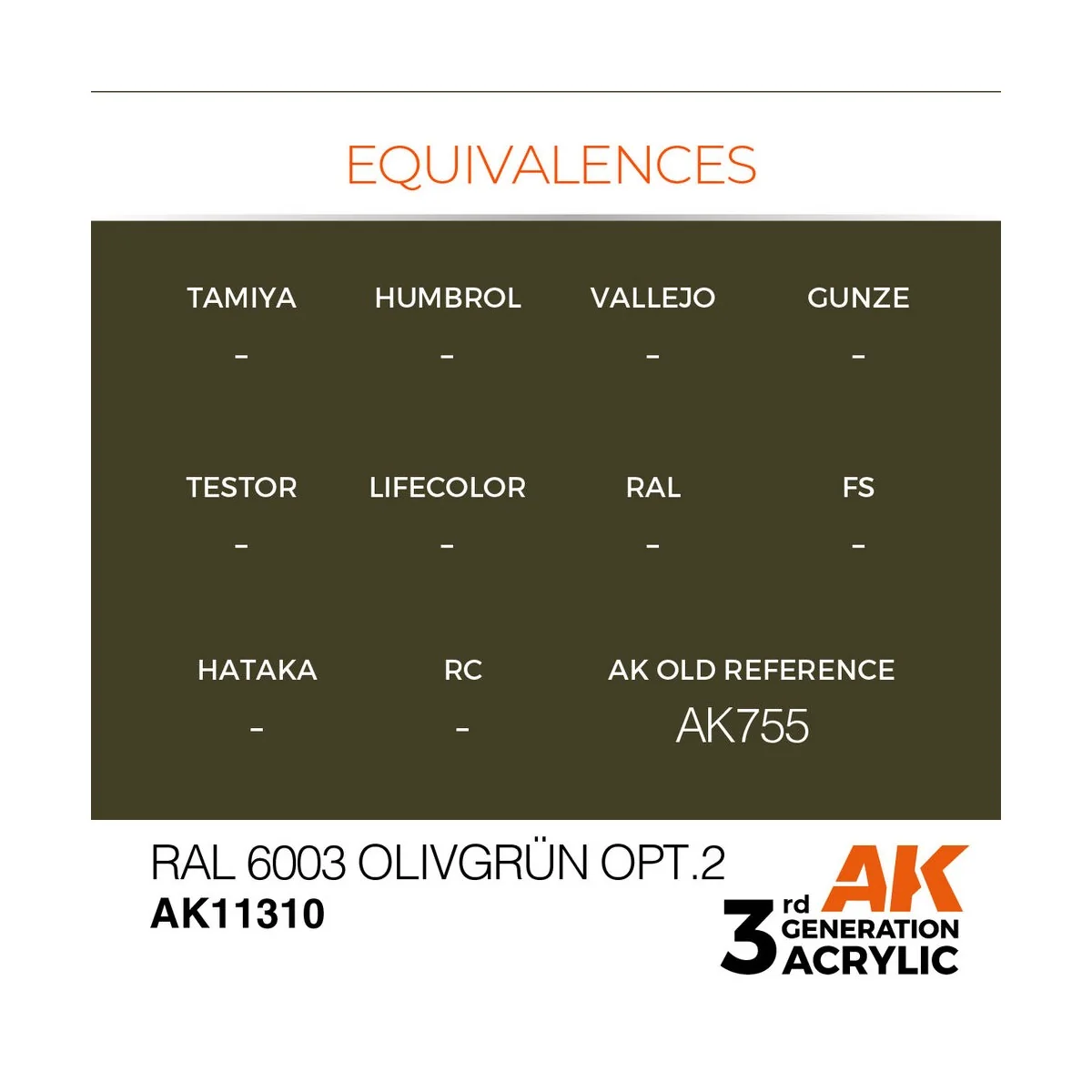 RAL 6003 Olivgrün opt.2 - AK Interactive AK11310 RAL 6003 Olivgrün opt.2 - AK Interactive AK11310