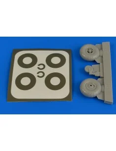 Bucker Bu 131 wheels & paint masks transverse tread w/o disc cover,...