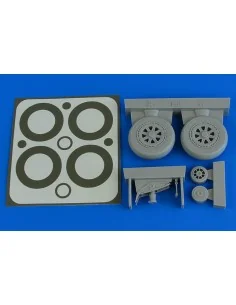 A1H Skyraider wheels & paint masks for Trumpeter, 1/32 - Aires 2227