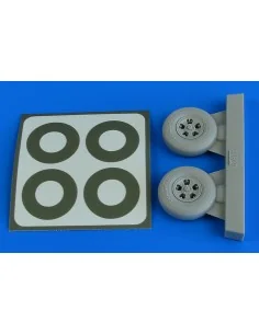 Spitfire Mk.IX wheels (5-spoke) & paint masks f.Tamiya, 1/32 - Aire...