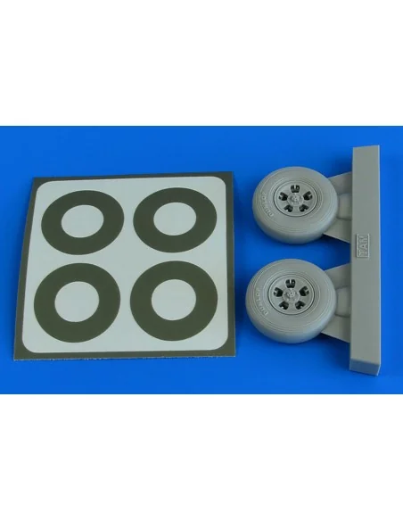 Spitfire Mk.IX wheels (5-spoke) & paint masks f.Tamiya, 1/32 - Aire...