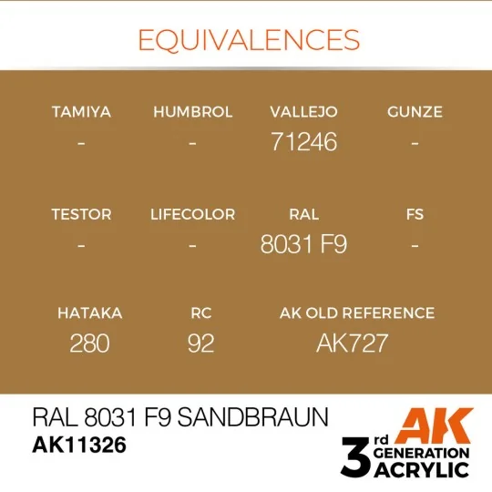 RAL 8031 F9 Sandbraun - AK Interactive AK11326