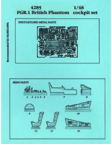 British Phantom FGR.1 Cockpit Set für Hasegawa Bausatz, 1/48 - Aire...