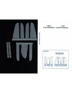 P-39 Airacobra control surfaces für Eduard-Bausatz, 1/48 - Aires 4293