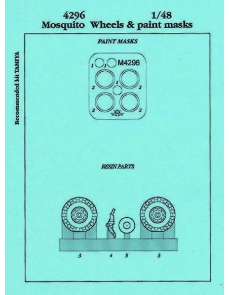 Mosquito wheels & paint masks for Tamiya Räder für Tamiya Bausatz, ...