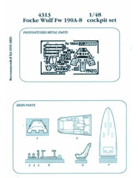 FW 190A-8 cockpit set Für Eduard-Bausatz, 1/48 - Aires 4313