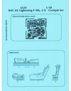 Lightning F Mk. 2/6 Cockpit Set für Airfix Bausatz, 1/48 - Aires 4320