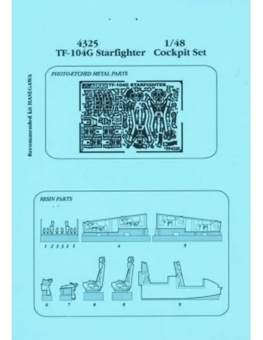 TF-104G Cockpit Set für Hasegawa-Bausatz, 1/48 - Aires 4325