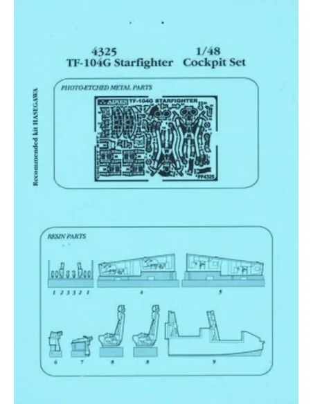 TF-104G Cockpit Set für Hasegawa-Bausatz, 1/48 - Aires 4325