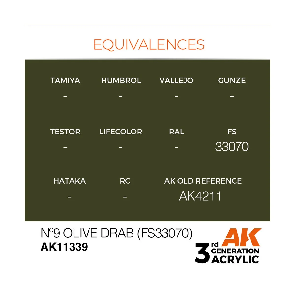 Nº9 Olive Drab (FS33070) - AK Interactive AK11339