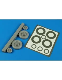 S2F Tracker wheels & p. masks f. Kinetic, 1/48 - Aires 4593