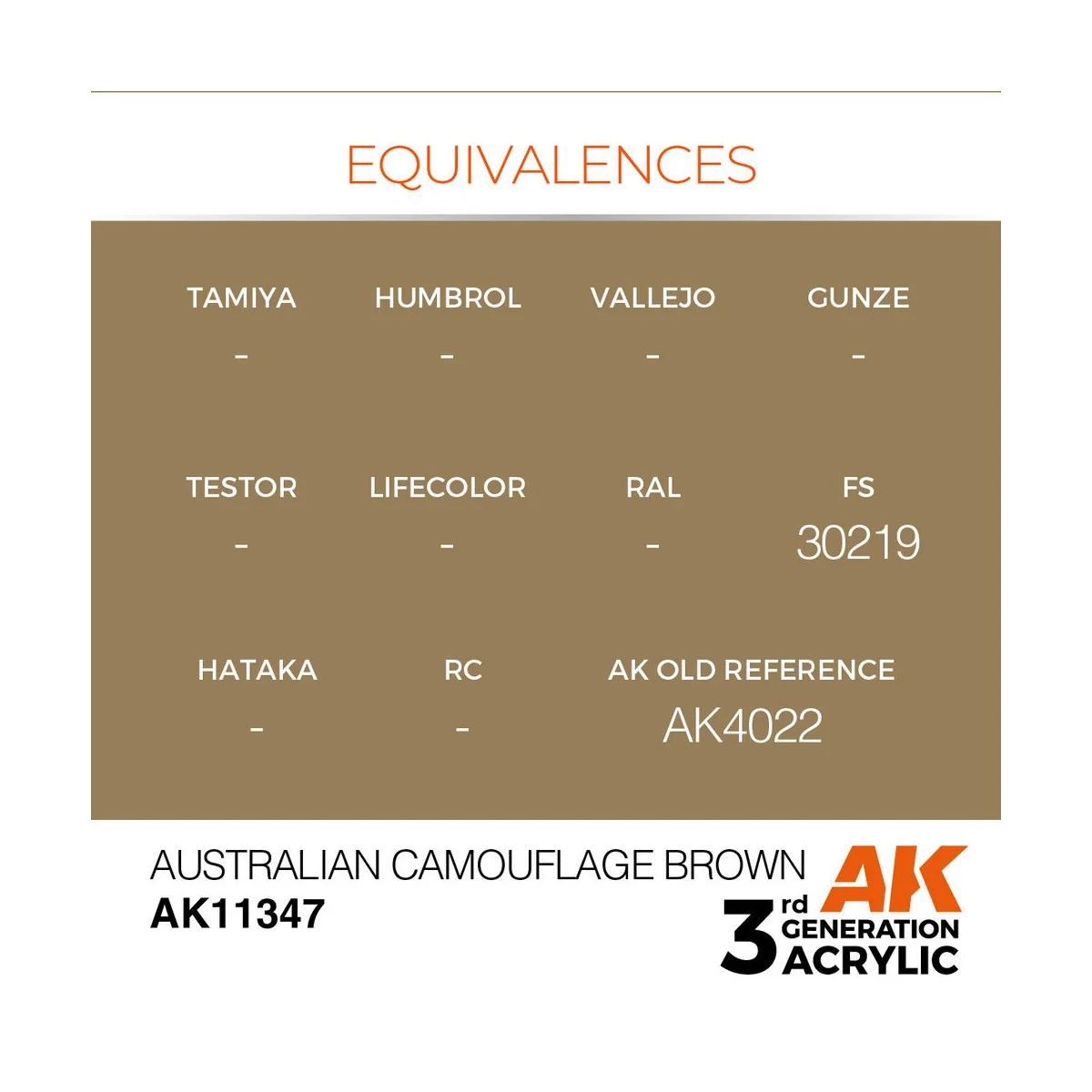 Australian Camouflage Brown - AK Interactive AK11347 Australian Camouflage Brown - AK Interactive AK11347