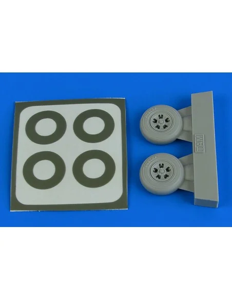 Spitfire Mk.I wheels (5-Spoke) & paint masks f. Tamiya, 1/48 - Aire...