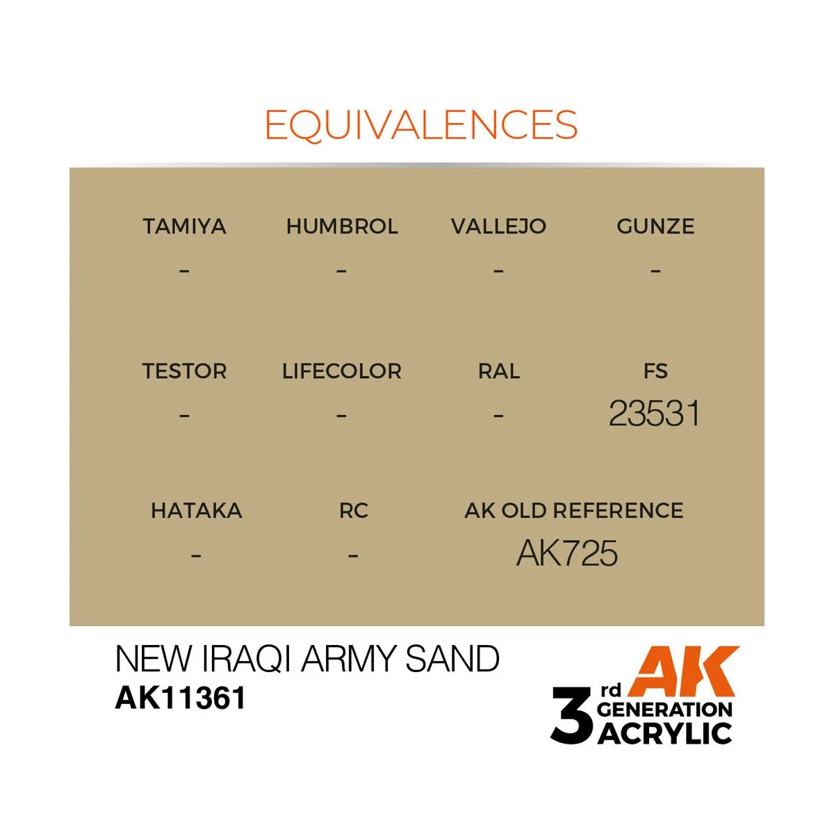 New Iraqi Army Sand - AK Interactive AK11361