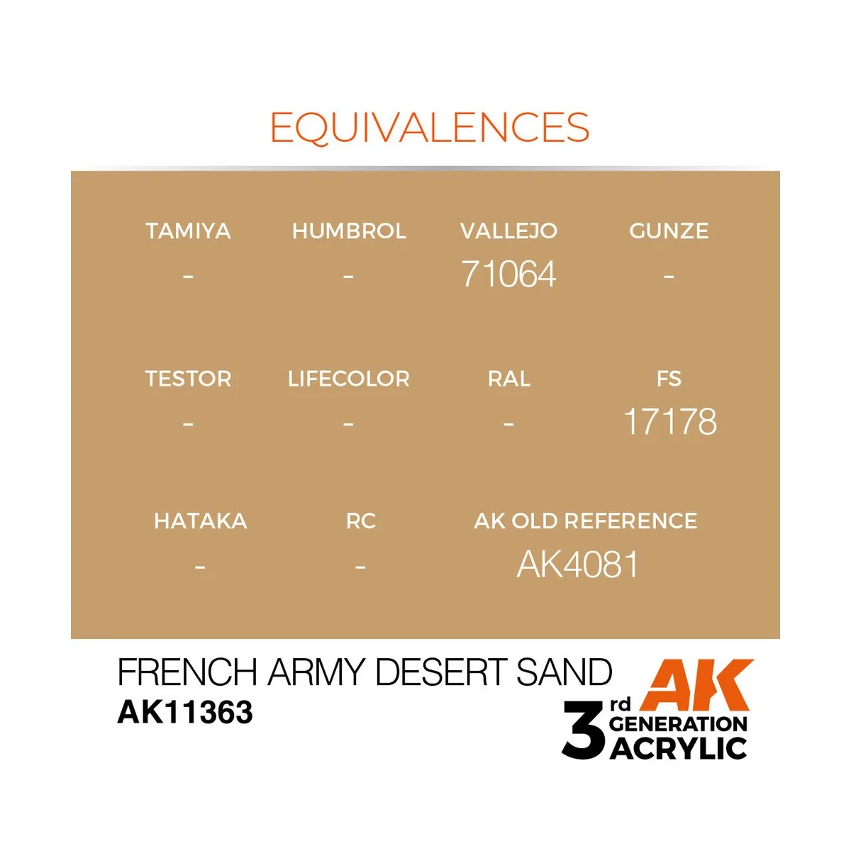 French Army Desert Sand - AK Interactive AK11363
