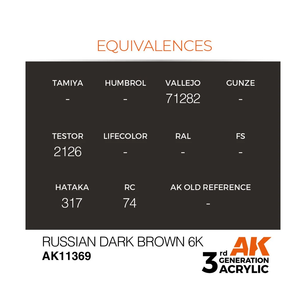 Russian Dark Brown 6K - AK Interactive AK11369 Russian Dark Brown 6K - AK Interactive AK11369
