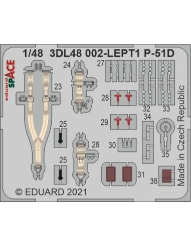 P-51D-5 SPACE 1/48 for ZVEZDA, 1/48 - Eduard Accessories 3DL48002