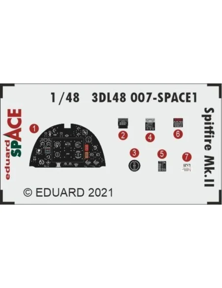 Spitfire Mk.II SPACE 1/48 for EDUARD, 1/48 - Eduard Accessories 3DL...
