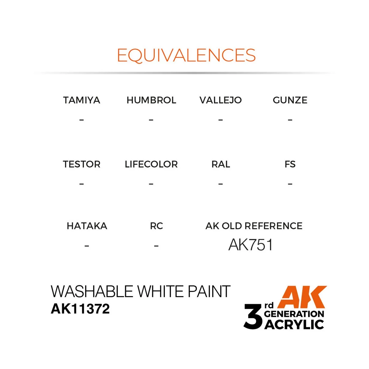Washable White Paint - AK Interactive AK11372 Washable White Paint - AK Interactive AK11372
