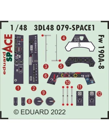 Fw 190A-8 SPACE, 1/48 - Eduard Accessories 3DL48079