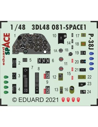 [NO_DESC] P-38J SPACE, 1/48 - Eduard Accessories 3DL48081