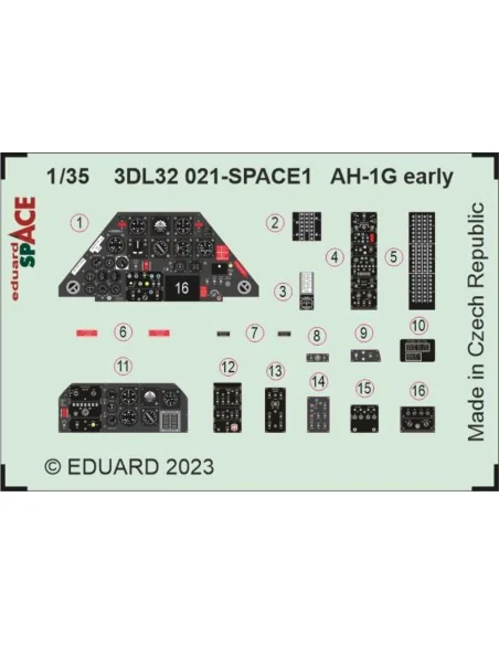 AH-1G early SPACE 1/35, 1/32 - Eduard Accessories 3DL32021