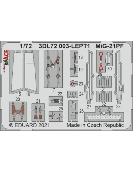 MiG-21PF SPACE 1/72 for EDUARD, 1/72 - Eduard Accessories 3DL72003