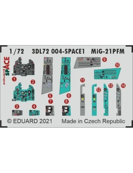 MiG-21PFM SPACE 1/72 for EDUARD, 1/72 - Eduard Accessories 3DL72004