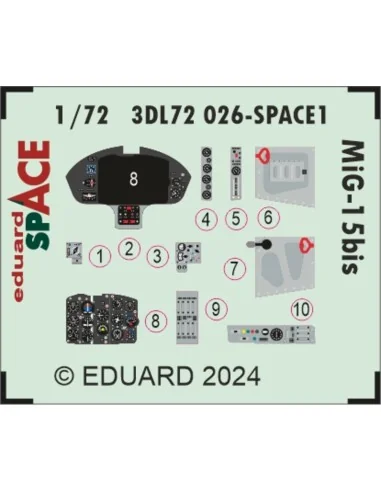 MiG-15bis SPACE, 1/72 - Eduard Accessories 3DL72026