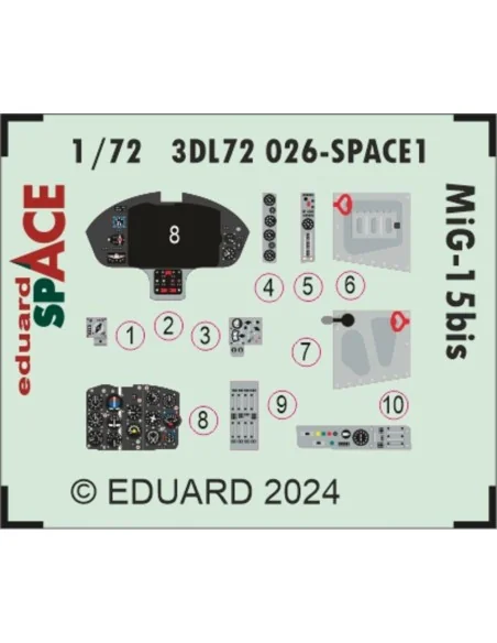 MiG-15bis SPACE, 1/72 - Eduard Accessories 3DL72026