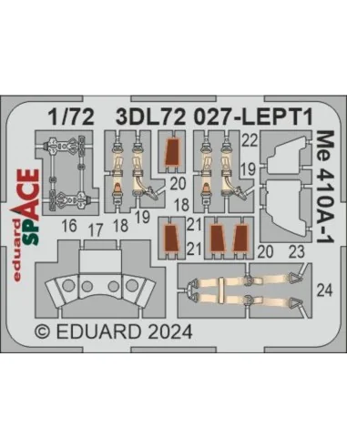 Me 410A-1 SPACE 1/72 AIRFIX, 1/72 - Eduard Accessories 3DL72027